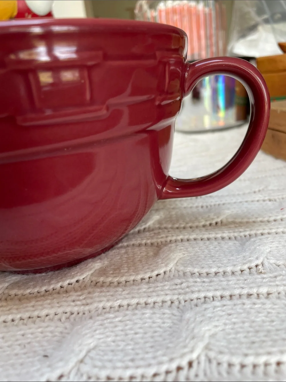 Longaberger Woven Traditions mixing/prep bowl Paprika color 25 oz/3 cups wet/dry